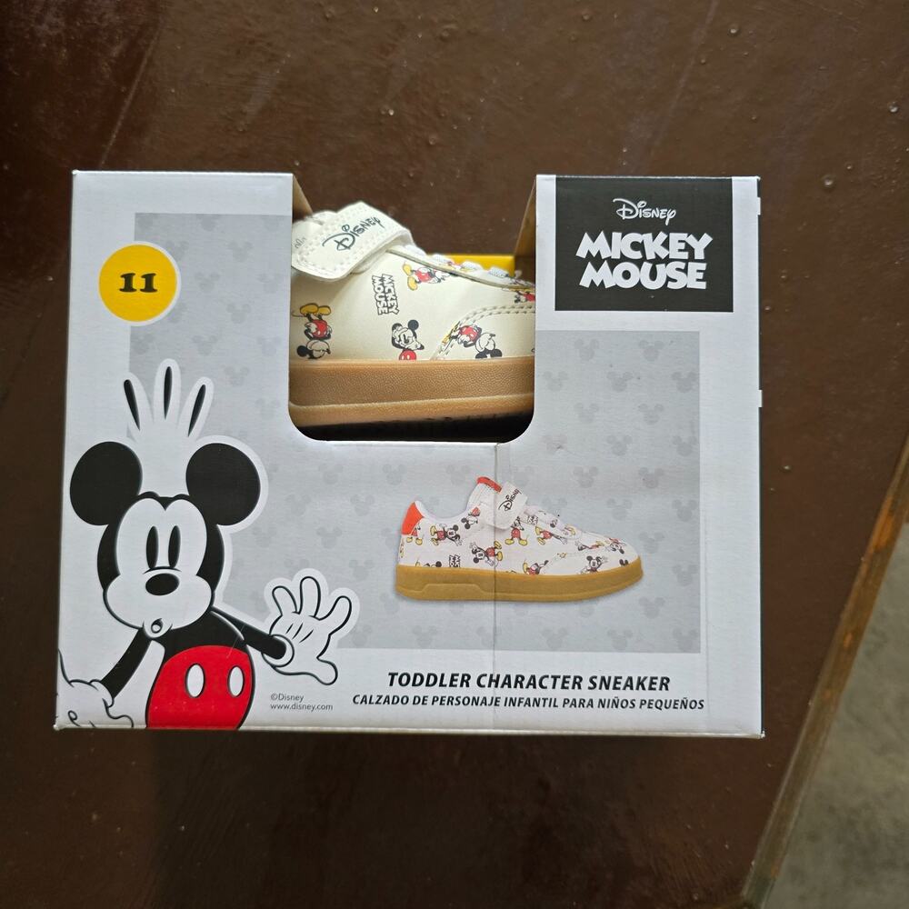 ALDI Disney Mickey Mouse Toddlers Character Vacation Sneaker 2026, White Sz 11